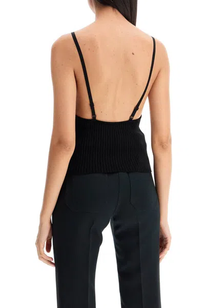 Shop Courrèges Ribbed Sleeveless Top With In Black