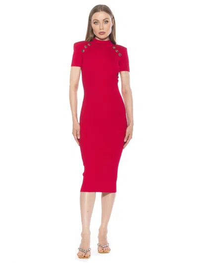Alexia Admor Women's Adara Ribbed Midi Dress In Pink