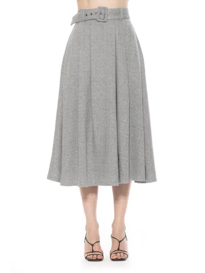 Alexia Admor Eline Tweed Skirt In Grey