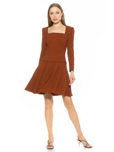Alexia Admor Women's Ashanti Pleated Mini Dress In Brown