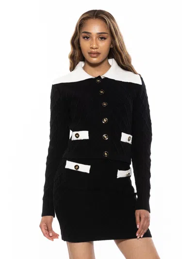Alexia Admor Pattern Cardigan In Black
