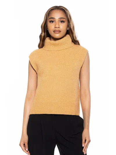 Alexia Admor Women's Jaylani Turtleneck Sweater Vest In Brown