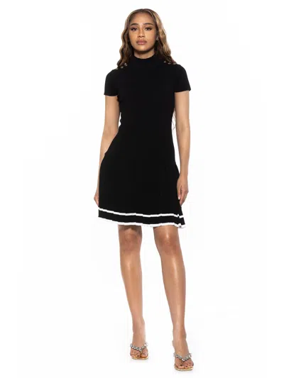 Alexia Admor Women's Devika Ribbed & Pleated Mini Dress In Black