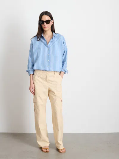 Alex Mill Jo Shirt In Striped Paper Poplin In Blue Stripe