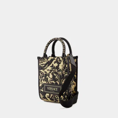 Shop Versace Athena Shopper Bag In Black