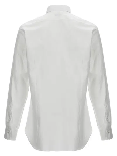 Barba Napoli Tailored Cotton Shirt Buttoned Cuffs In White