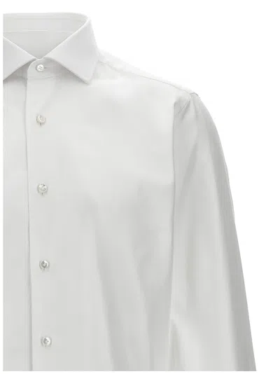 Barba Napoli Tailored Cotton Shirt Buttoned Cuffs In White