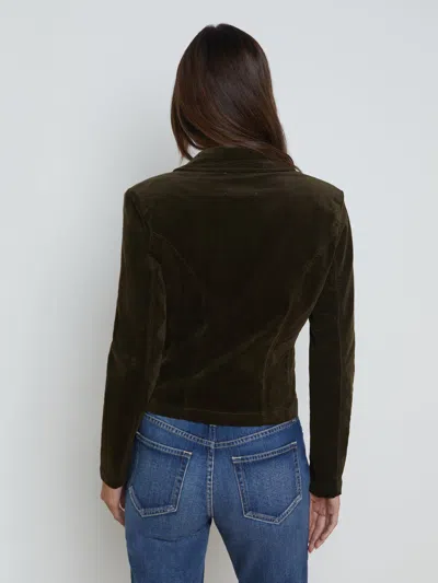 L Agence Wayne Velvet Blazer In Pine