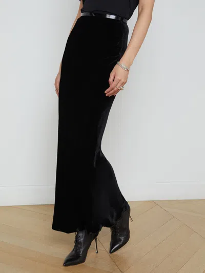 L Agence Zeta Maxi Skirt In Black