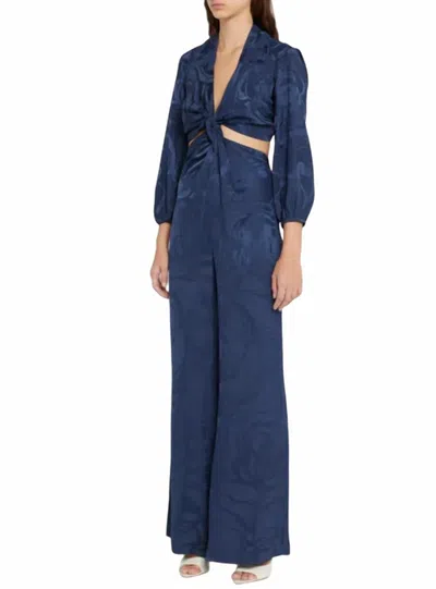 Silvia Tcherassi Arnetia Jumpsuit In Eggplant Floral In Multi