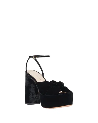 Loeffler Randall Melany Womens Velvet Bow Platform Sandals In Black