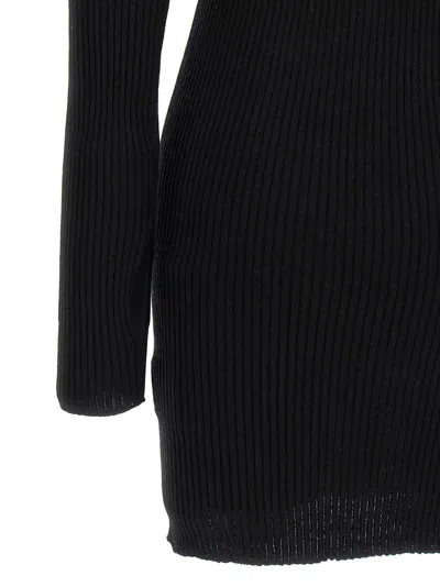 Courrèges Courreges Black Cotton Blend Mini Dress