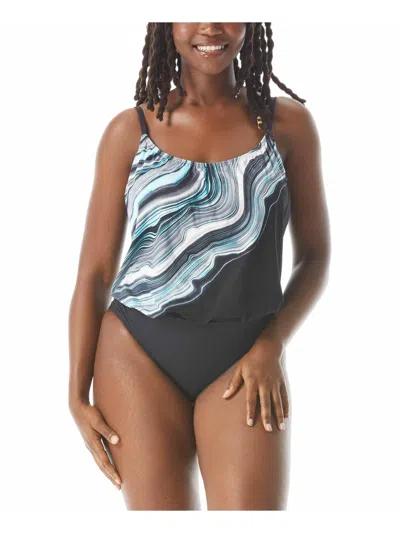 COCO REEF WOMENS STRIPED REMOVABLE PADDING ONE-PIECE SWIMSUIT 