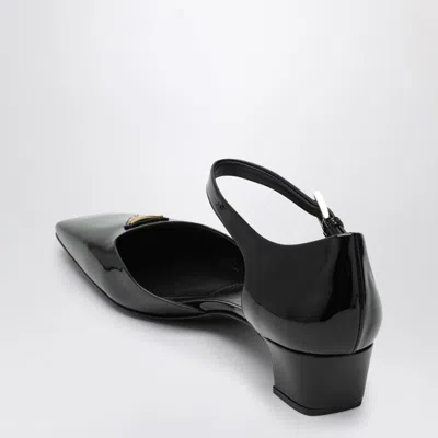 Prada Womens Black Brand-plaque Patent-leather Mary Jane Courts