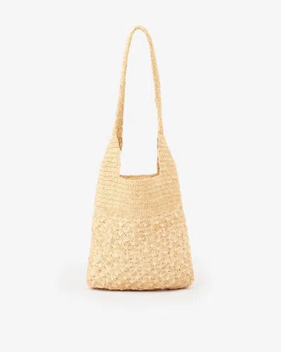 Isabel Marant Raffia Shoulder Bag With Logo In Natural