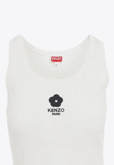 Shop Kenzo Boke 2.0 Ribbed Tank Top In White