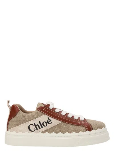 Shop Chloé 'lauren' Sneakers In Beige