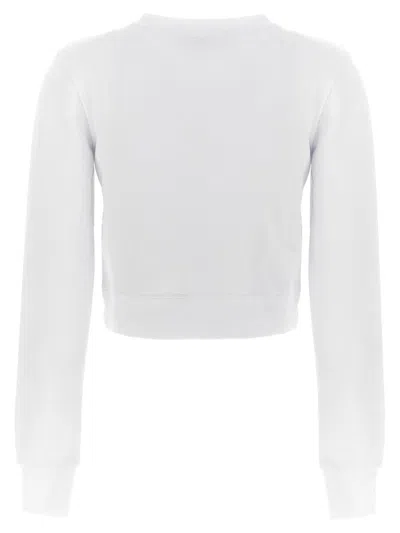 Diesel Cropped Sweatshirt With Cut-out Logo In White