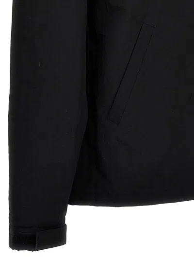 Kenzo Black Overshirt With Tiger Embroidery In Tech Fabric Man In Black