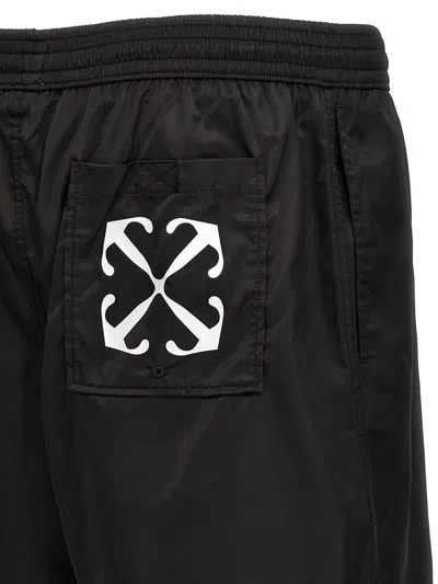 Off-white Scribble Diags-print Elasticated Swim Shorts In White/black