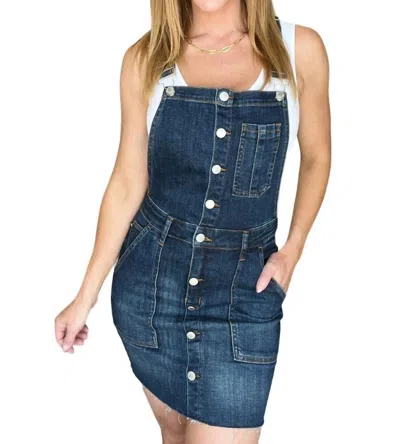 Judy Blue Denim Overall Dress In Dark Wash In Blue