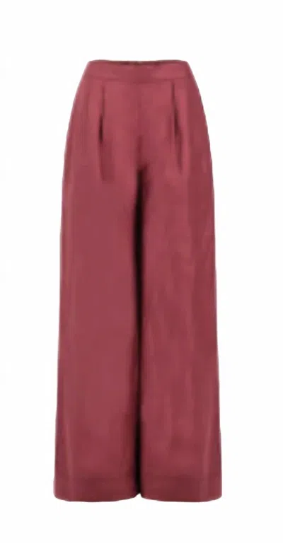 Meiling Clover Pants In Burgundy In White
