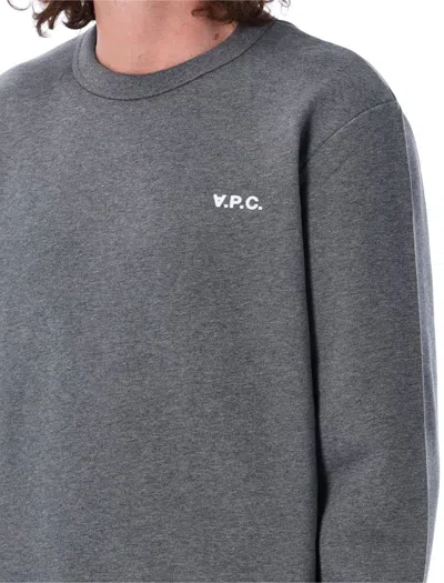 Shop Apc A.p.c. Sweat Boxy Petite In Anthracite Chine / Blanc