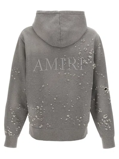 Shop Amiri 'ma Shotgun' Hoodie In Gray