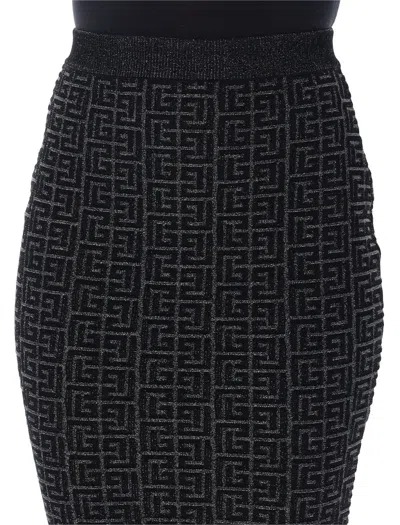Balmain Skirt  Woman Color Black In Black Silver