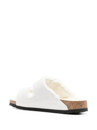 Shop Birkenstock Arizona Shearling-lined Leather Sandals In White