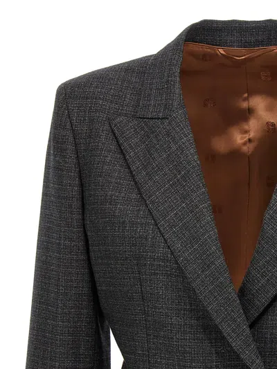 Blazé Milano Blaze Milano Hunley Double Breasted Wool Blazer In Gray