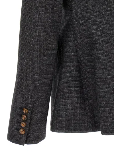 Blazé Milano Blaze Milano Hunley Double Breasted Wool Blazer In Gray