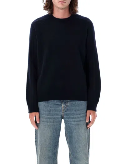 Shop Maison Margiela Knit Crew Neck Sweater In Navy