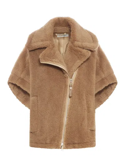 Shop Max Mara Cape Coat In Nude & Neutrals