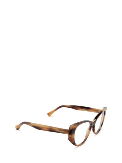 Shop Max Mara Eyeglasses In Light Brown / Striped