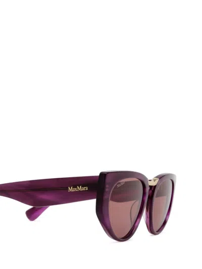 Shop Max Mara Sunglasses In Violet / Striped