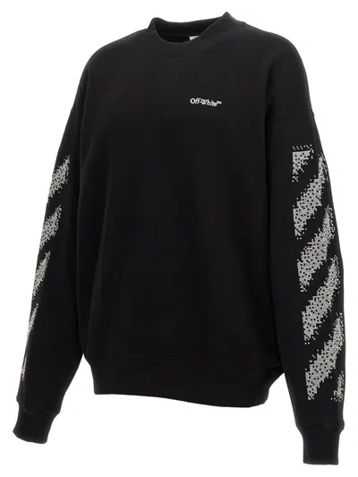 Shop Off-white 'pixel Diag Skate' Sweatshirt In White/black