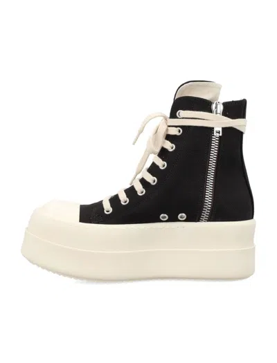 Rick Owens Drkshdw Round-head High-top Casual Shoes In Black
