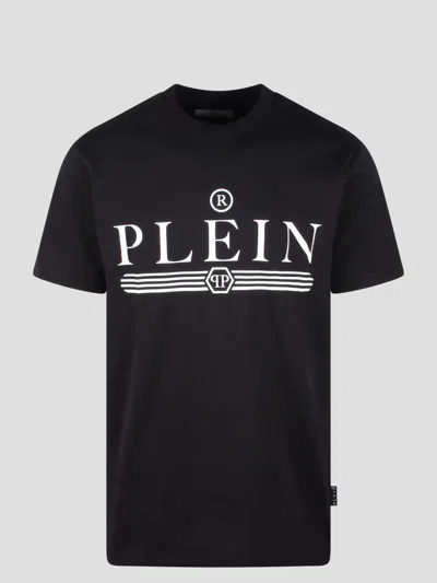 Shop Philipp Plein Round Neck Ss Logo T-shirt In Black