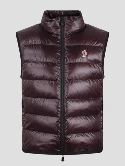 Shop Moncler Padded Vest In Brown