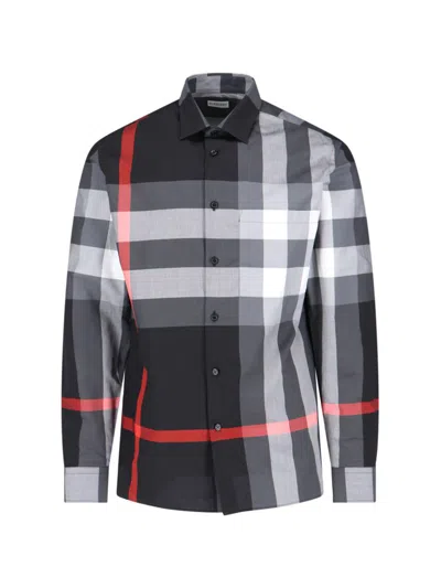 Shop Burberry Shirts In Grey