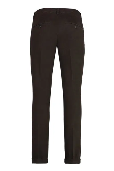 Shop Dondup Gaubert Cotton Chino Trousers In Brown