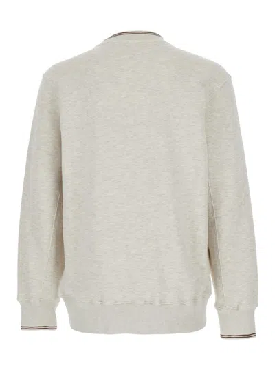 Autry Grey Crewneck Sweatshirt With Logo Print In Grey