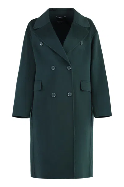 Shop 's Max Mara Oliver Double-breasted Virgin Wool  Coat In Green