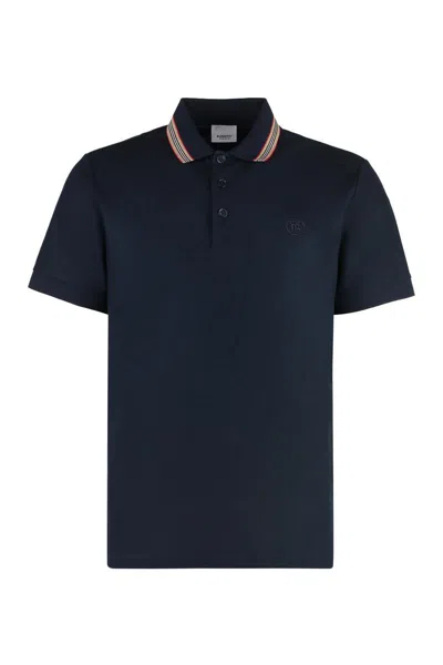 Shop Burberry Cotton-piqué Polo Shirt In Black