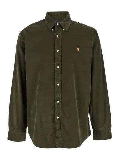 Shop Polo Ralph Lauren Button Down Corduroi In Green