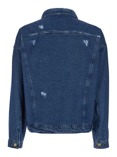 Cultura Blue Jacket With Branded Buttons In Blue