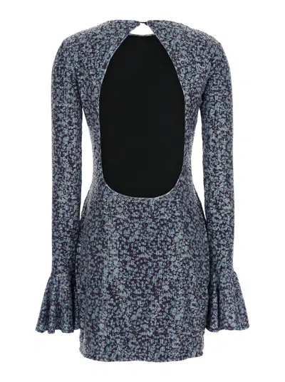 Rotate Birger Christensen Open-back Sequin Mini Dress In Violet