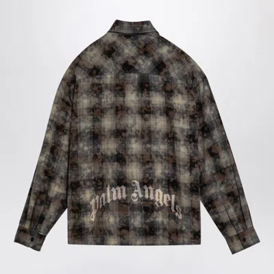 Shop Palm Angels Checked Blend Shirt In Grey