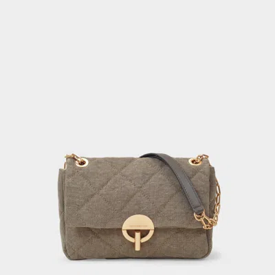 Vanessa Bruno Moon Quilted Linen Chain Bag In Brown